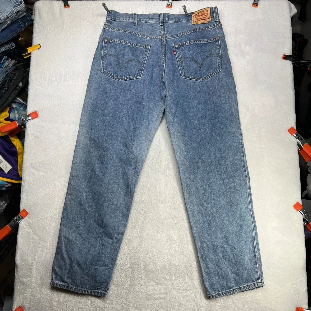 Levi's 550 Relaxed‎ Fit Straight Jeans Men's Blue Denim Mid Rise Classic - 37X32